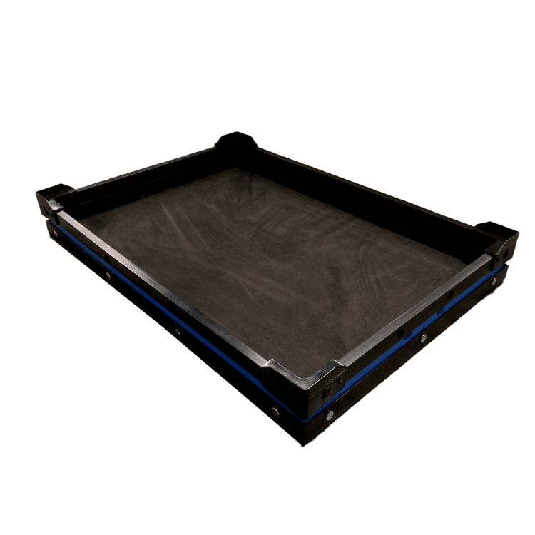 Laminated corrugated plastic tray with EVA