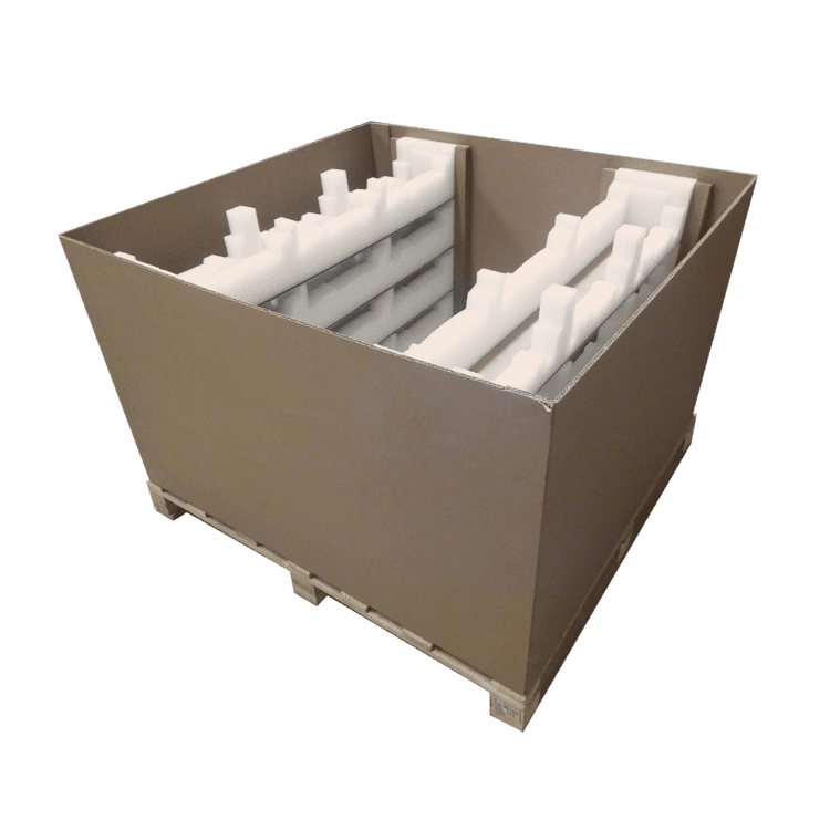 Half box with cardboard inserts and polyfoam