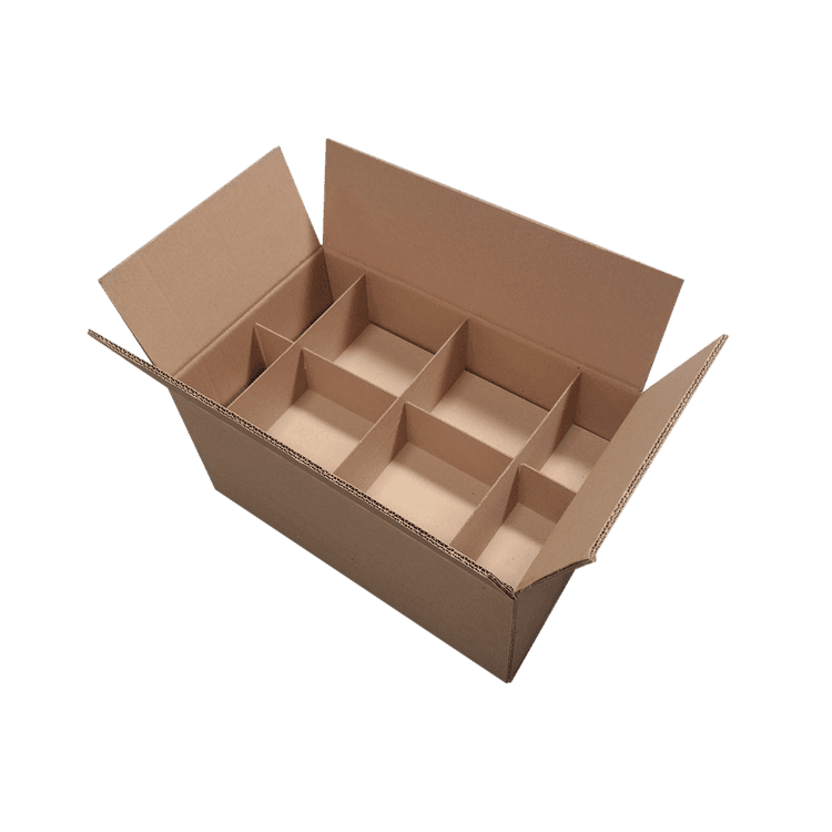 Caja regular con celdado de cartón