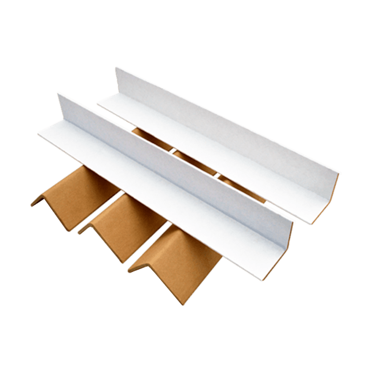 Esquineros de cartón kraft y blancos